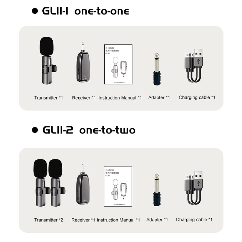 GL11 2.4G Wireless Lavalier Microphone